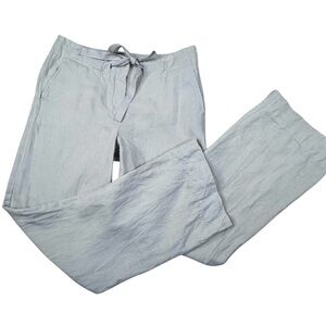 Talbots Signature 100% Linen Pants. Tie Waist. Gray. Size 6